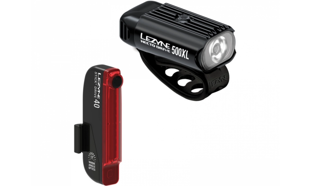 Zestaw lampek rowerowych LEZYNE HECTO DRIVE 500XL / STICK DRIVE USB